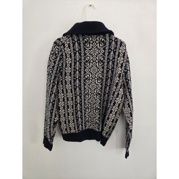 J.crew sweater Fair Isle lambswool half-zip sweater NWT NEW deep navy beachwood - Picture 3 of 5